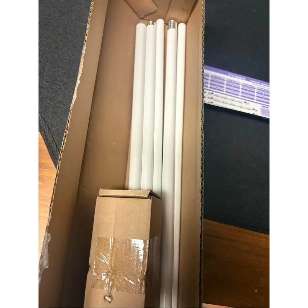 TVVDO Adjustable Window Curtain Rod Set White NWT